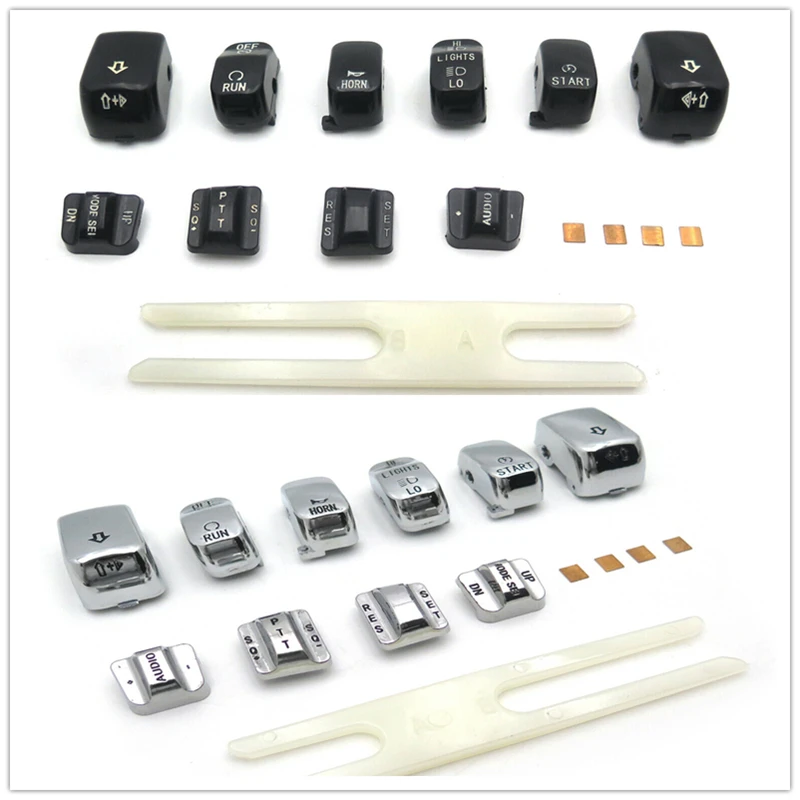 

free shipping motorcycle parts Black Hand Controls Switch Housing Buttons Caps Cover For Harley davidson Touring Black Chrome