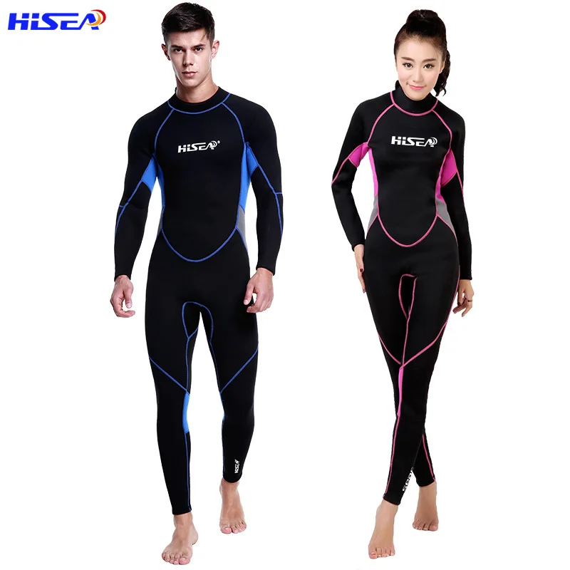 

3mm Diving Suit One-Piece Lovers Long Sleeve Trousers Warm And Thick Swimming Wetsuit Zipper Jellyfish Swimwear Surfing Swi