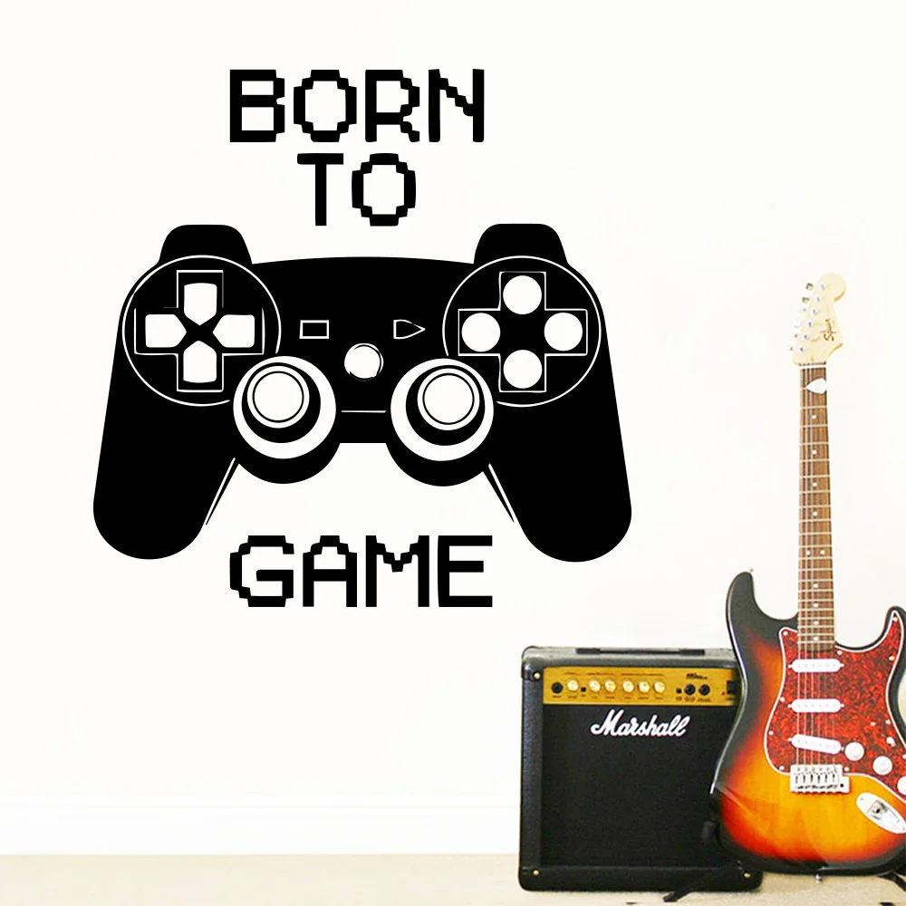 Художественная виниловая наклейка на стену Born To Game для домашнего декора наклейки