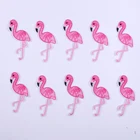 Симпатичные вышитые патчи с фламинго для одежды, плавкое Пришивание, аппликация для шитья, самодельная приклеивающаяся аппликация