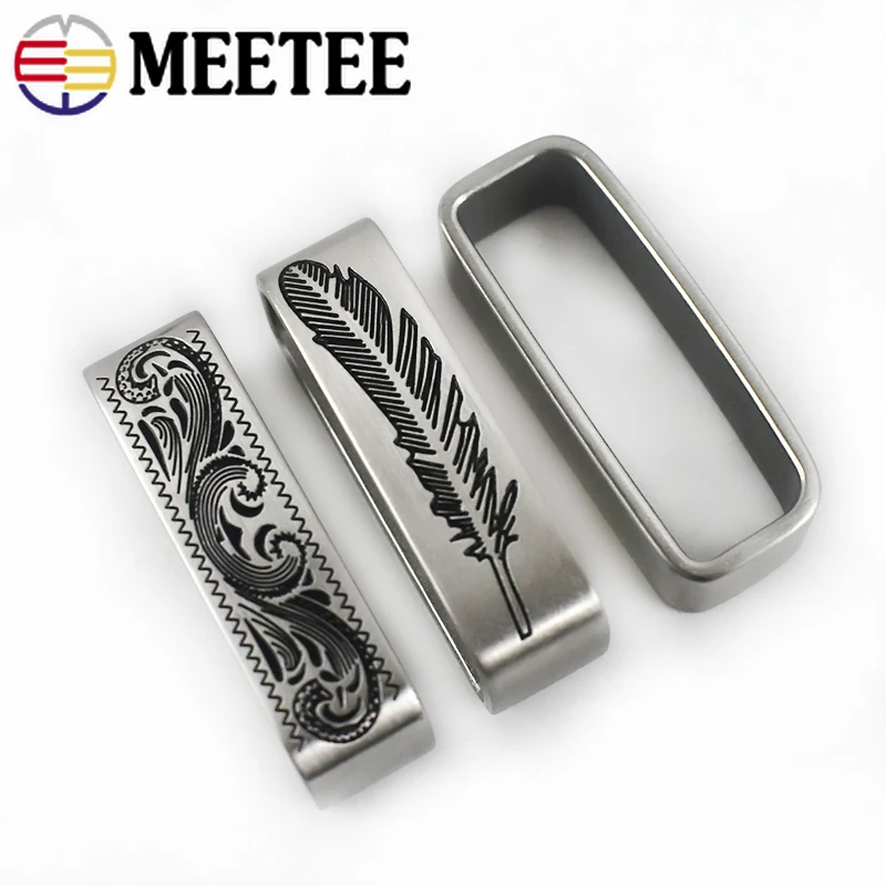 1/3/4 шт. 40 мм Meetee цветок из нержавеющей стали ремень пряжка кольцо металлические