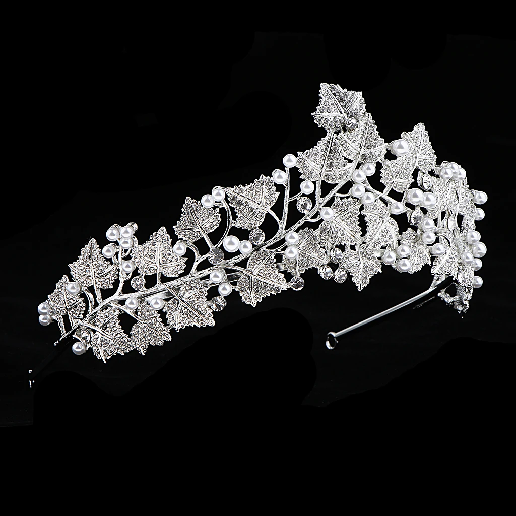 Elegant Leaf Rhinestone Wedding Party Crown Tiaras Prom Pageant Headwear | Украшения и аксессуары