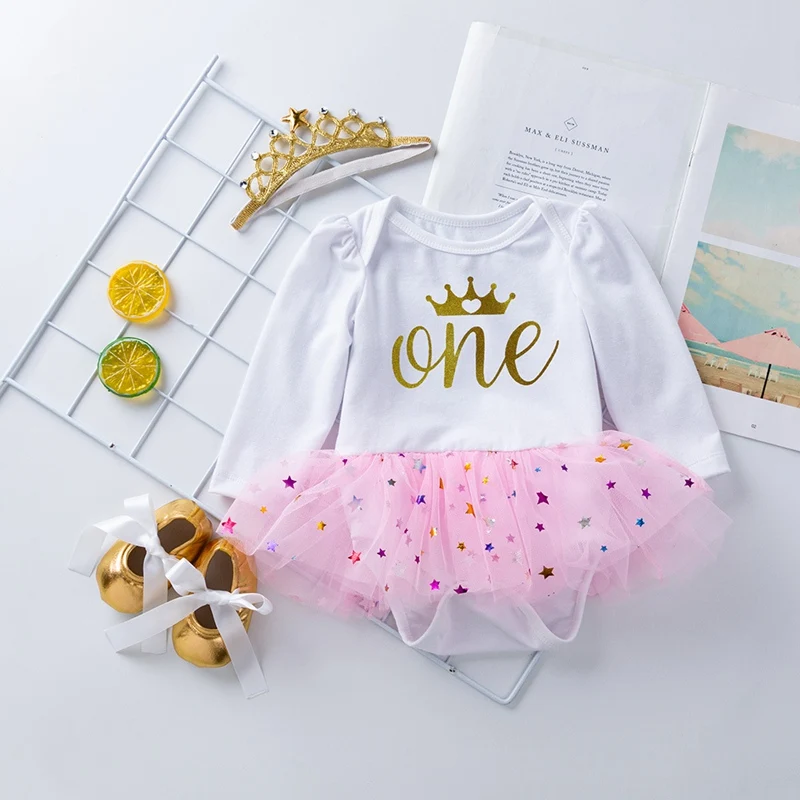 

Birthday Baptism Baby Newborn Clothing Set Tutu Bodysuit+Shoes+Headband Kids Girls Clothes 0-24 Months Girl Infant Outfits