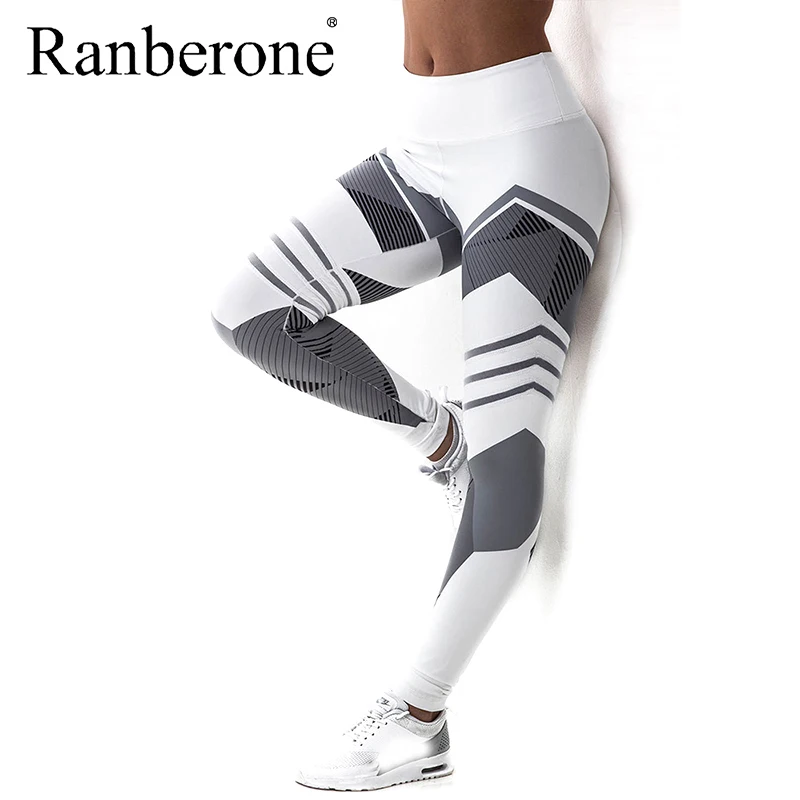 Yoga Women Quick Dry Sport Fitness Leggins Geometric Printed Sports Pants Slim Tights Trousers High Waist Gym Sweatpants