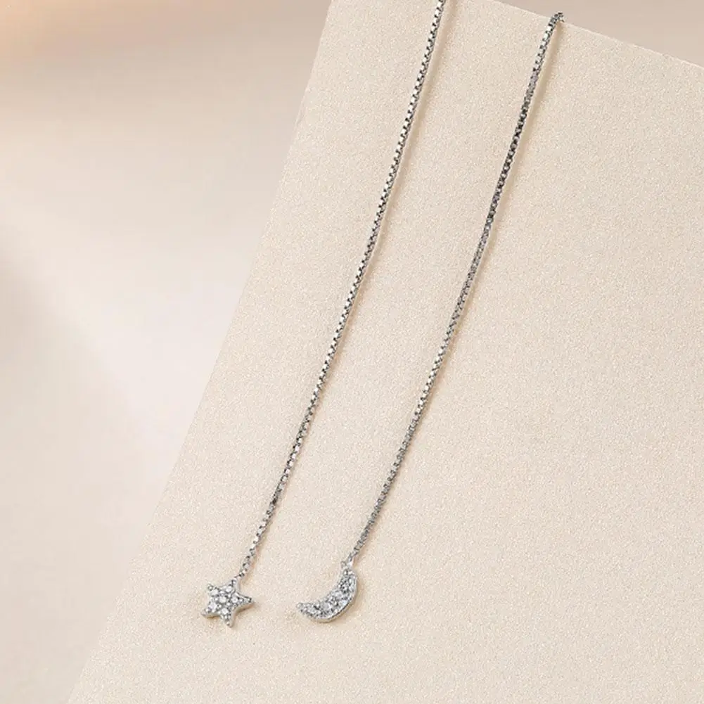 1 пара асимметричных длинных цепных сережек для женщин модные корейские