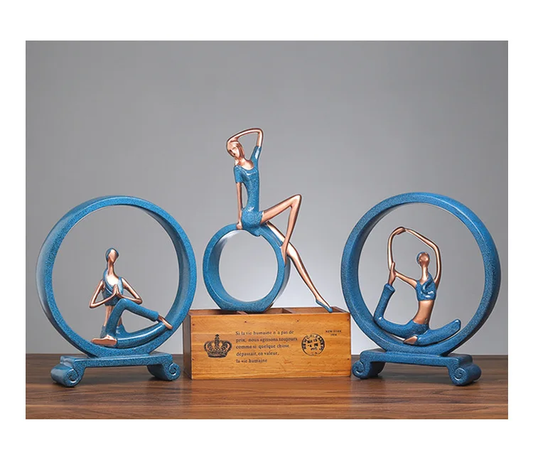 

abstract portrait Yoga girl figure resin statue sculpture desktop cabinet decoration home furnishings a1085