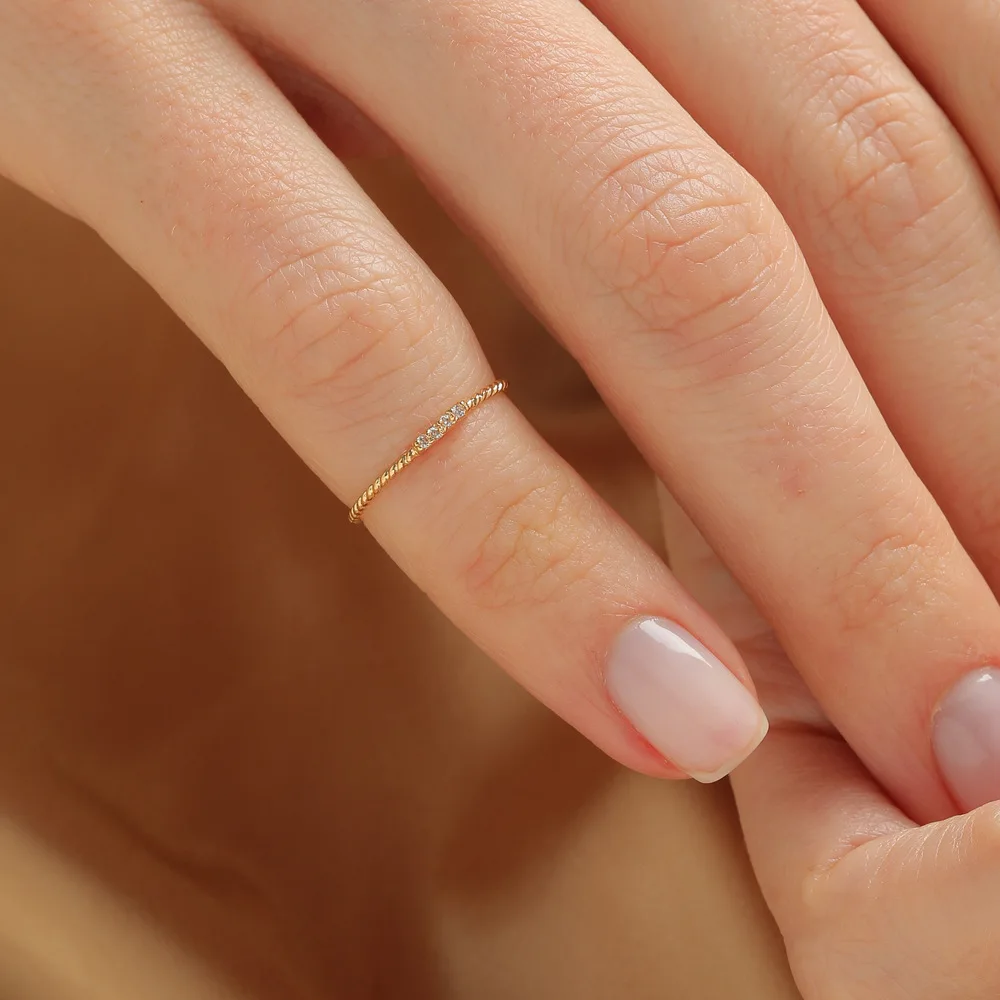 Элегантное изящное женское медное кольцо Стразы для маленького пальца Размер 5