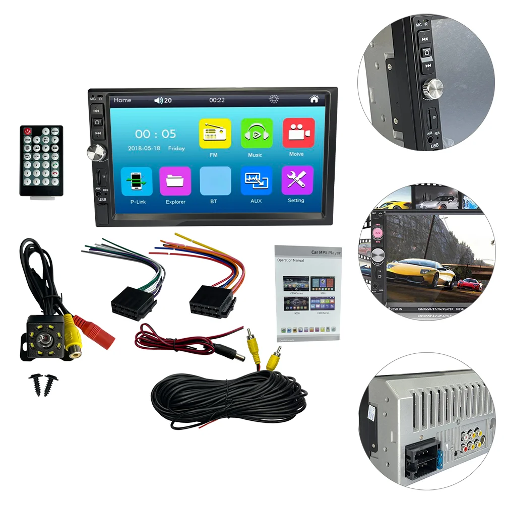 

1 Set Touch Screen Car MP5 Player Radio Receiver with Rear View Camera