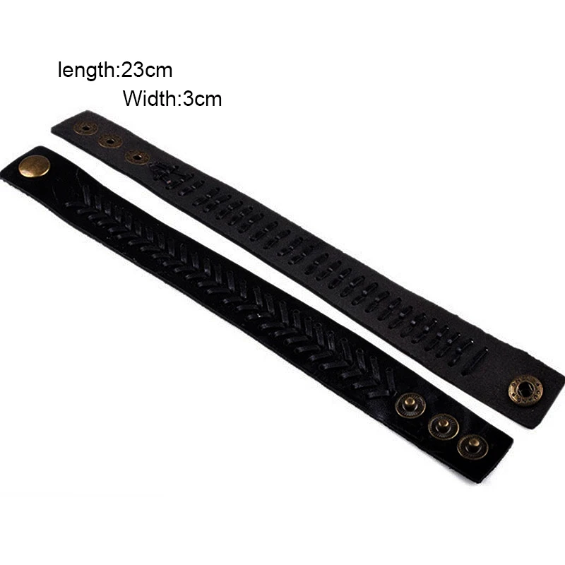 2017 панк браслет из натуральной кожи мужские винтажные широкие браслеты с