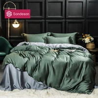 sondeson luxury 100 silk beauty bedding set 25 momme silk duvet cover set flat sheet bed linen pillowcase for home bed set 4pcs