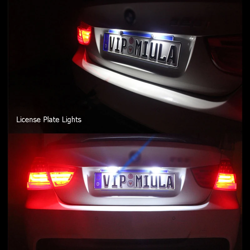 2x T10 led car License Number Plate Lights W5W bulb 192 168 lamps 12V For Hyundai Peugeot CITROEN Nissan ALFA Subaru Jeep | Автомобили и