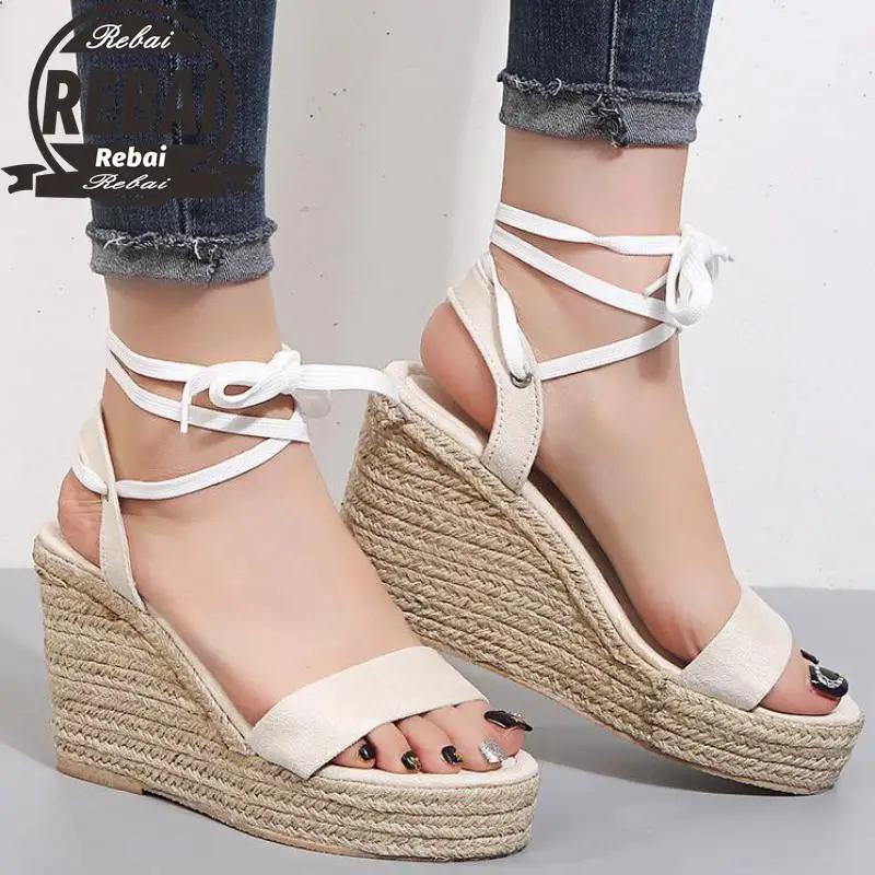 

Zapatos Mujer Ladies Shoes Woman Chaussure Gladiator Women Wedge Summer Sandals Pumps Buckle Strap High Heels Platform 35-43cm