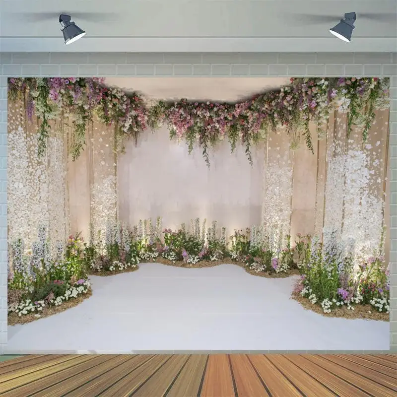 

Красивый фон для фотосъемки на День святого Валентина с цветами на стену украшение для свадебной вечеринки 3D цифровой фон для фотостудии