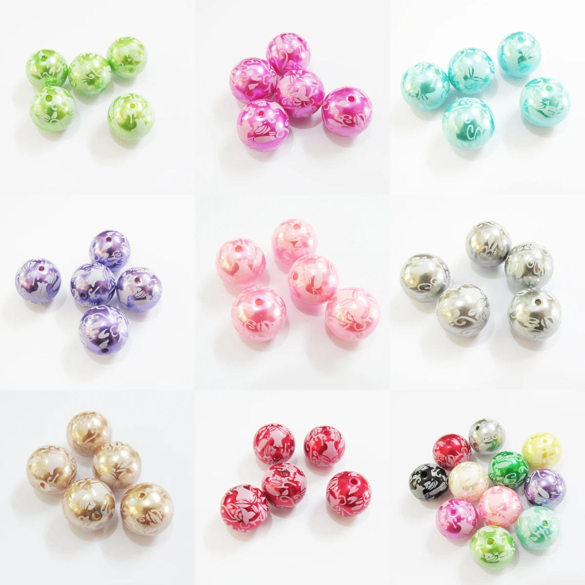 Оптовая продажа: 20 мм 100 шт./пакет принт белого цвета с цветочным принтом платье