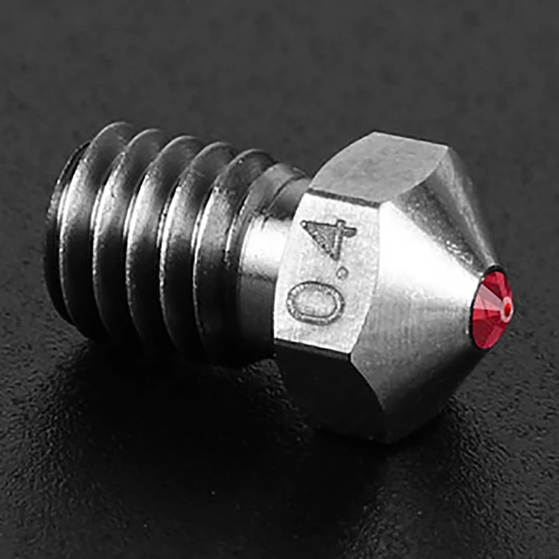 1 шт. E3D титановая сталь Рубиновая насадка V6 0 4 мм для Petg Abs Pei Peek|Детали и аксессуары