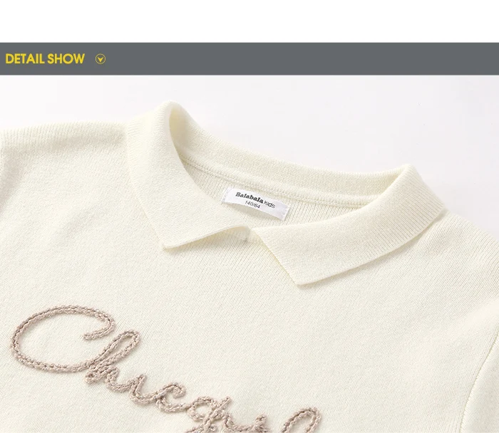 Balabala Girls sweater children's bottoming shirt new spring clothing big children's sweaters fashionable girl