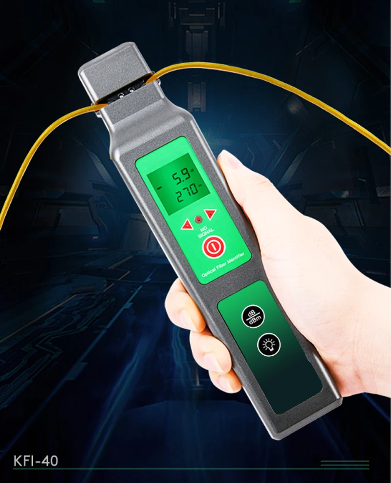 

KFI-40 Live Fiber Optical Identifier Komshine Identifying Direction Break Checker FTTH Testing Tool With LED Display
