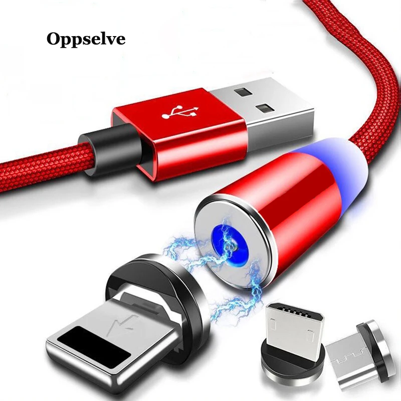 Магнитный кабель Micro USB для iPhone 11 X Samsung S9 быстрой зарядки и передачи данных