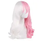 Женский длинный парик Monomi, двухцветный синтетический из аниме данганронпа с белой пудрой, для косплея, 70 см