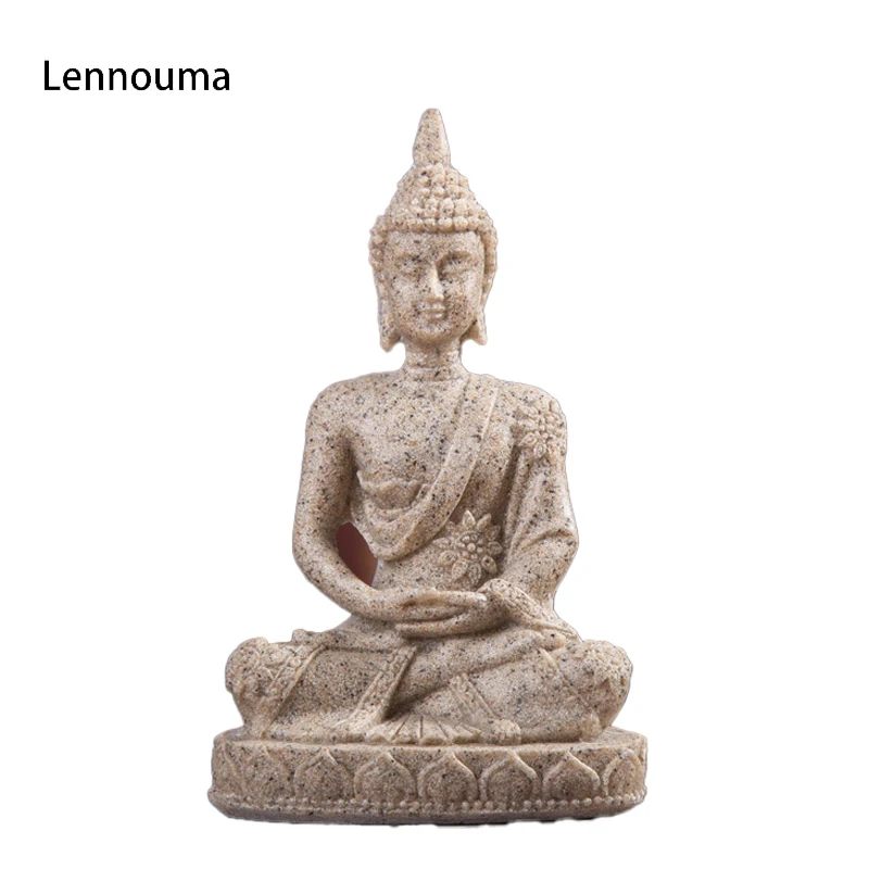 Статуя Будды Lennuoma искусственная статуэтка медитация миниатюрный интерьер