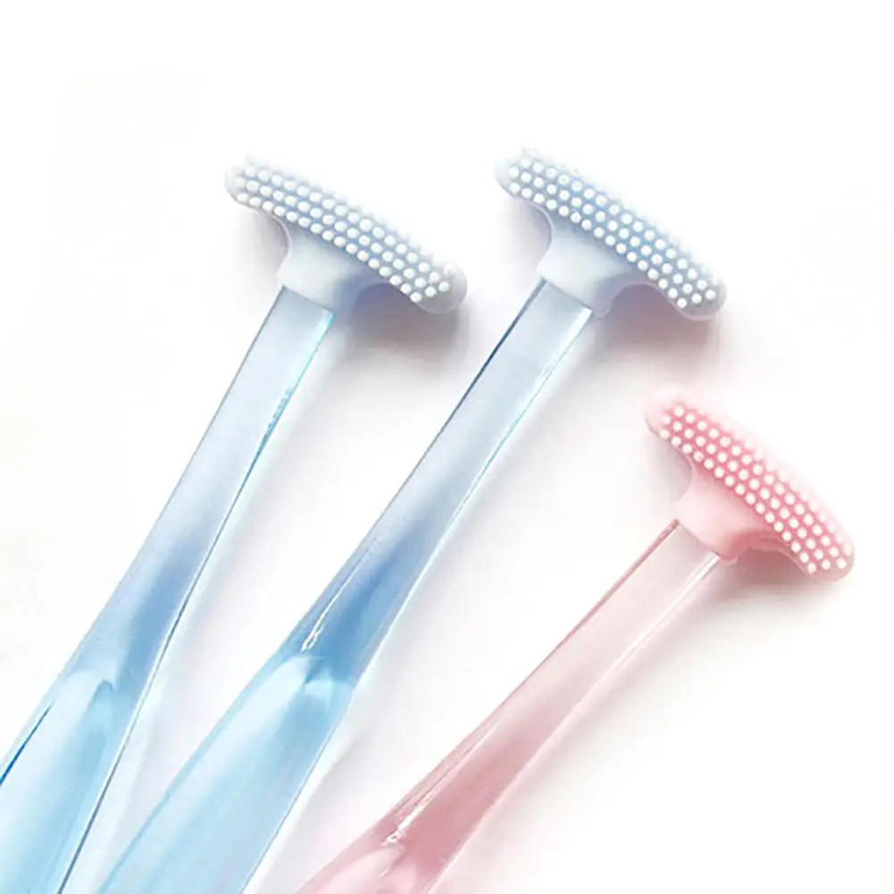 

Women Men Rubber Tongue Scraper Cleaner Arc-shaped Manual Oral Cleaning Brush