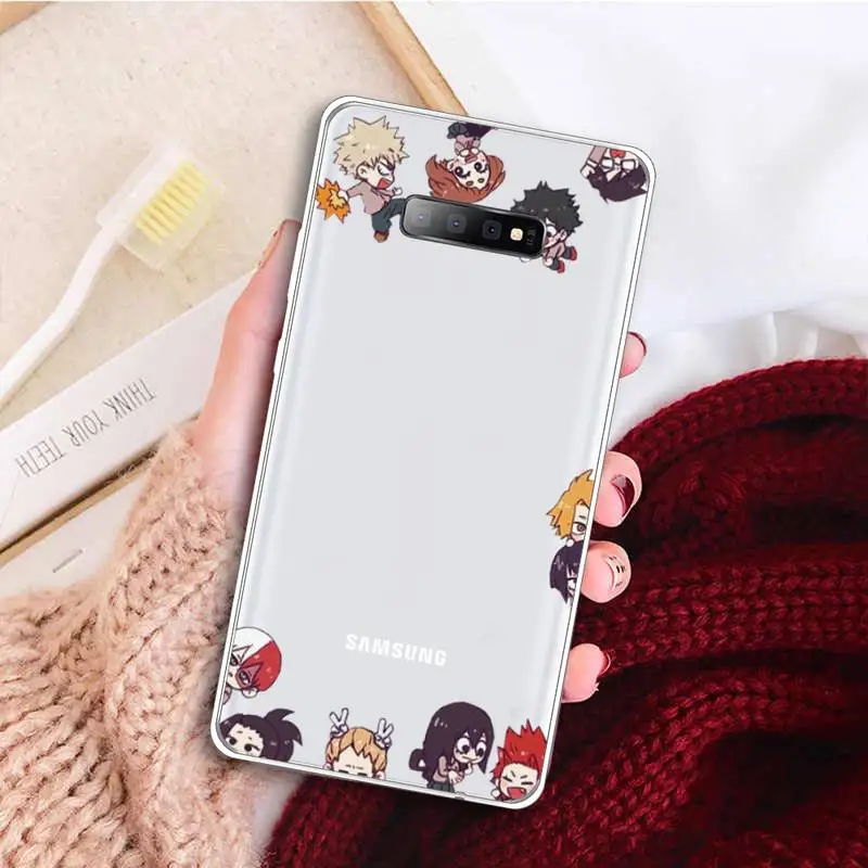 

Anime My Hero Academia Phone Case Transparent For Samsung Galaxy A71 A21s S8 S9 S10 plus note 20 ultra