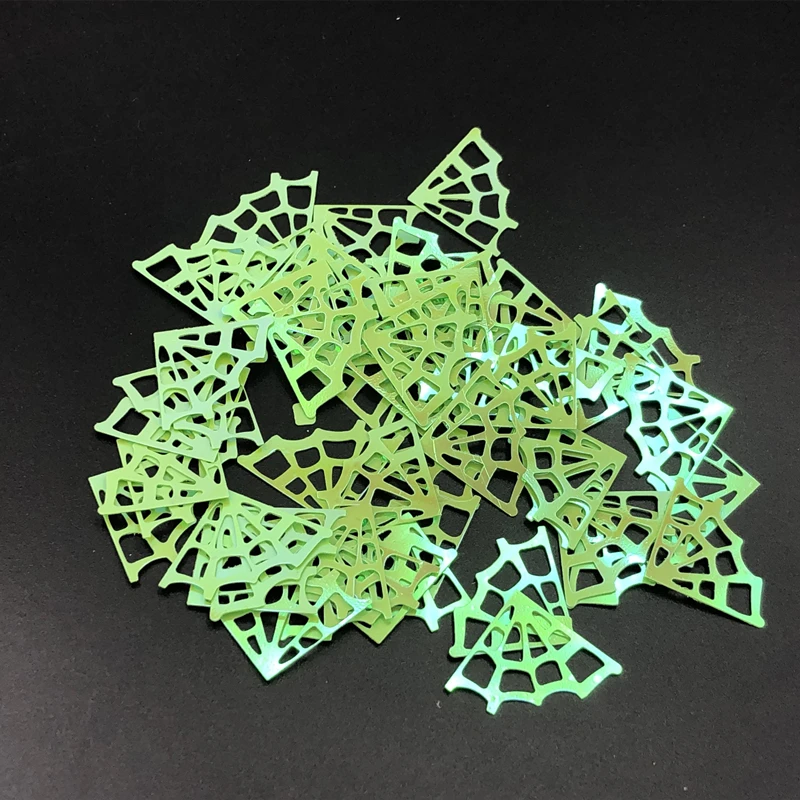 100Pcs/lot 25*18mm Halloween Spider Web PVC Sequins Holiday Party Decoration Handmade DIY Sewing/Wedding/Coat Hat Accessories | Дом и сад