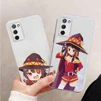 konosuba megumin anime cute girl phone case transparent for oppo r reno 9 11 17 3 4 s plus pro 15x k7