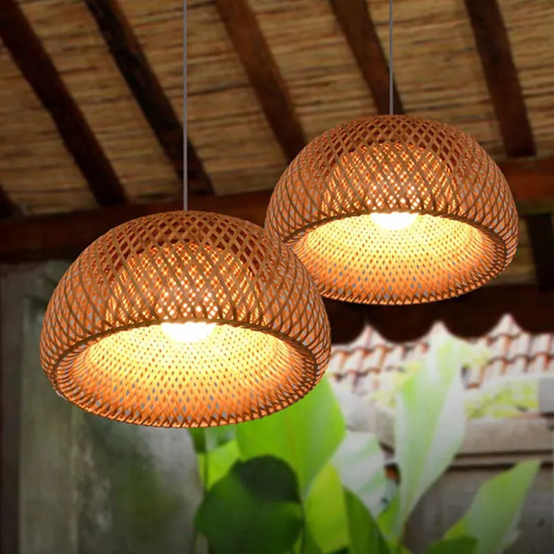 Юго Восточная Азия бамбуковый светодиодный подвесной светильник s китайский