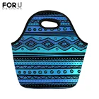 Сумки для ланча с Африканским племенным принтом FORUDESIGNS, неопреновый портативный ланчбокс для девочек и мальчиков, модные сумки для еды, дорожная сумка для пикника и еды