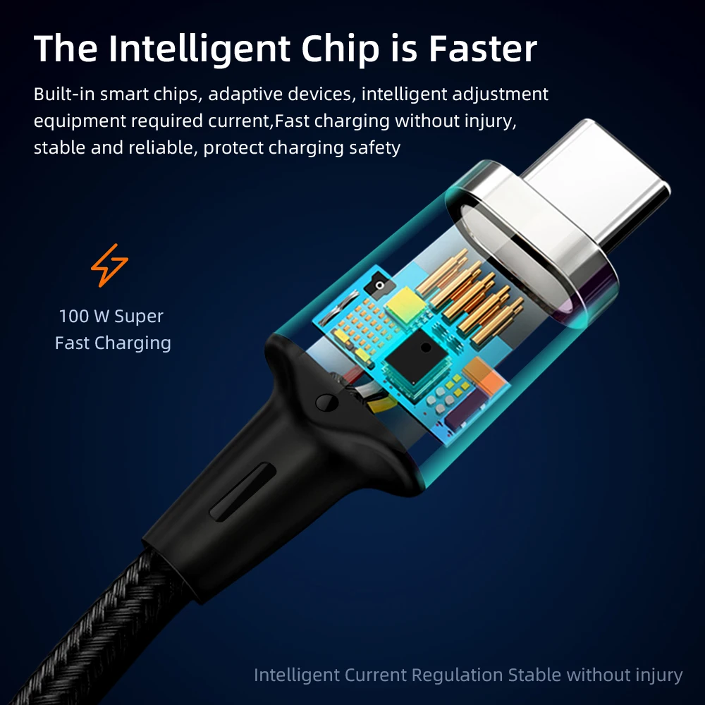 PD Магнитный USB C кабель 5А 100 Вт Быстрая зарядка типа для Samsung Type к Huawei p20 | Мобильные