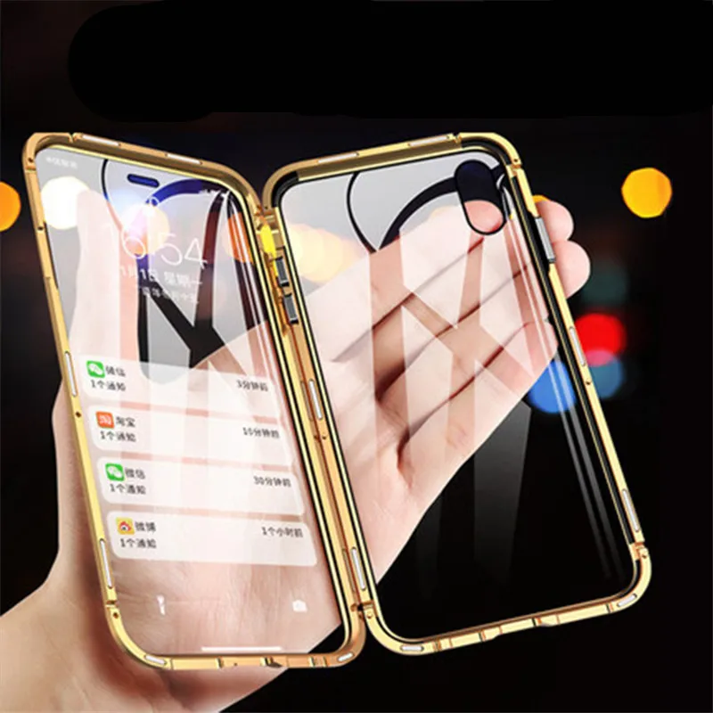Металлический магнитный адсорбционный чехол для IPhone XS MAX X XR 8 7 Plus 6 6s