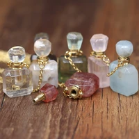natural stone perfume bottle necklace semi precious pendant charms for elegant women love romantic gift 60 cm