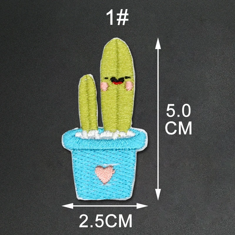 6pcs Cute Green Plant Iron on Patches Clothes Stripes Children Embroidered for Clothing Needlework Accessories Decor | Дом и сад