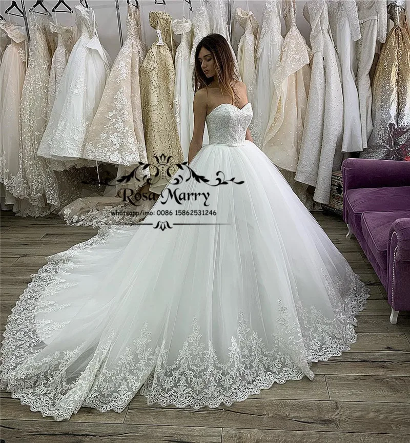 

2020 Vintage Lace Ball Gown Wedding Dresses Plus Size Corset Sweetheart White Puffy Tulle Vestido De Novia Arabic Bridal Gowns