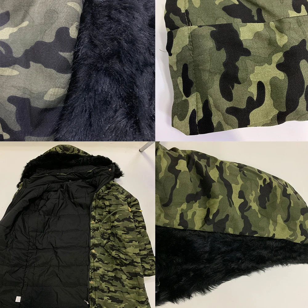 

Cotton Padded Jacket Camouflage Parka Women Long Overcoats Winter Warm Thick Female Casual Military Fur Tops Jackets Coats 2019