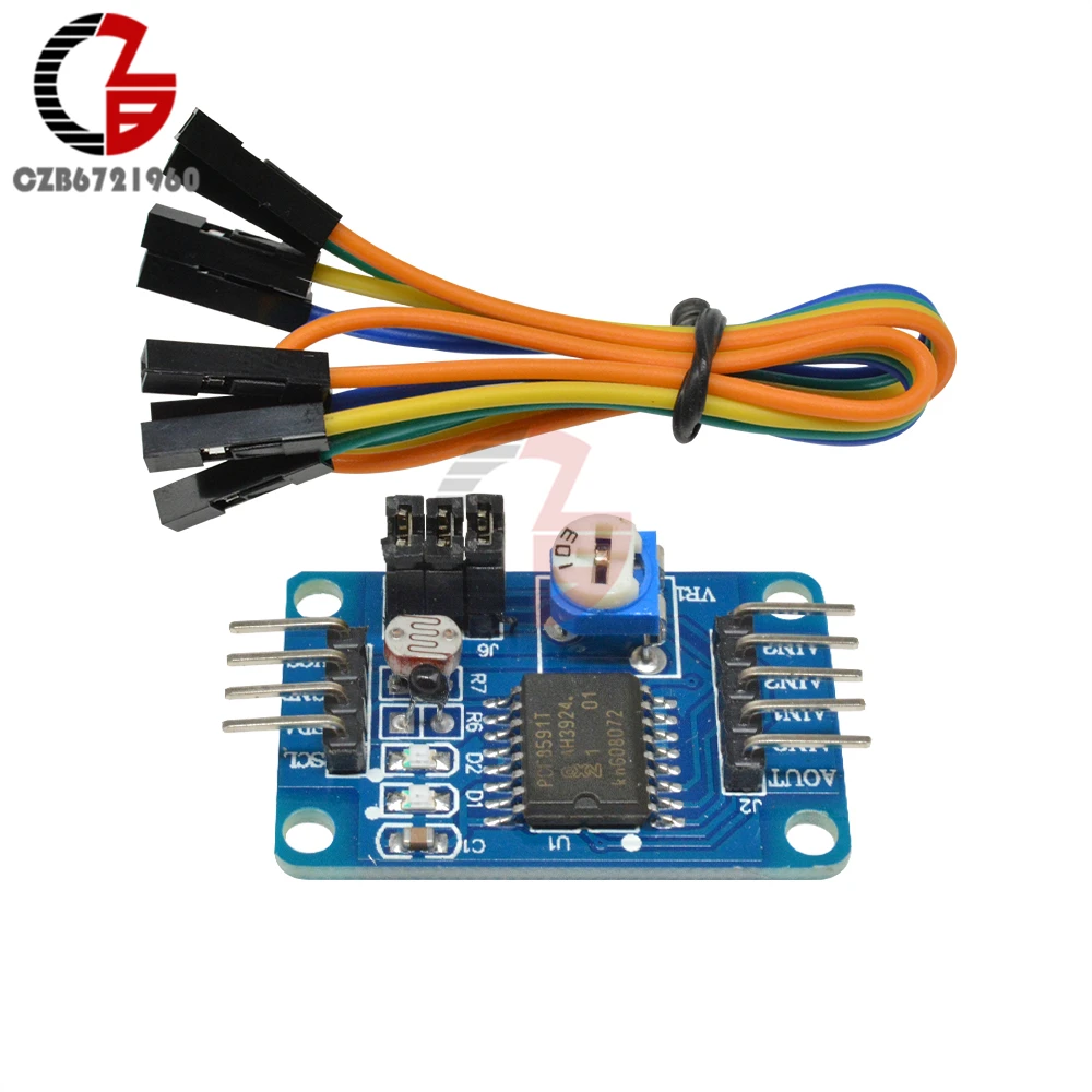 Модуль конвертера I2C PCF8591 AD DA 2 5 V 6V Аналоговый к цифровому аналоговому