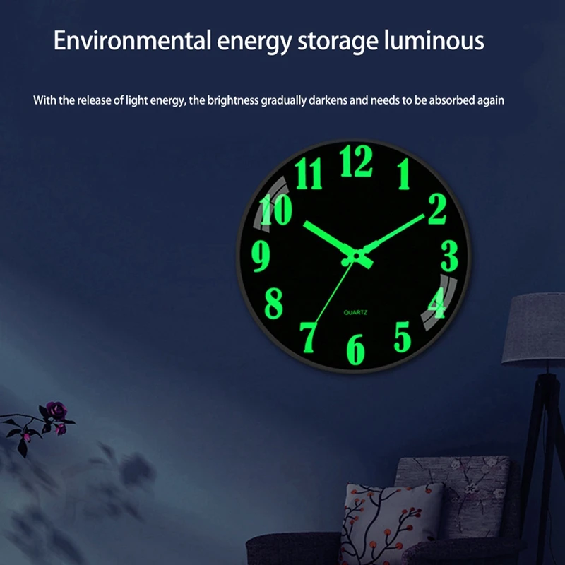 1x настенные часы световой номер настенный Тихий Светящиеся в темноте & 50 рулонов