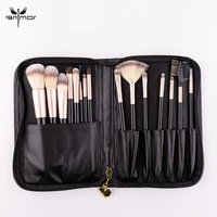 anmor 15pcs professional makeup brushes set portable foundation eyeshadow cosmetic bag travel make up brush pinceaux maquillage