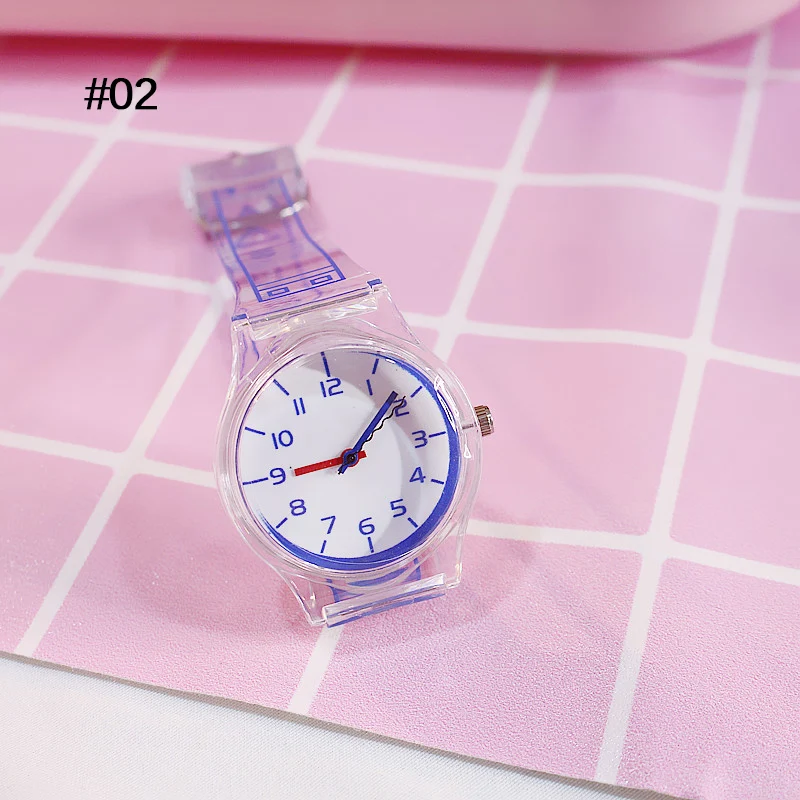 Женские силиконовые часы в мультяшном стиле прозрачные с ремешком Корейском