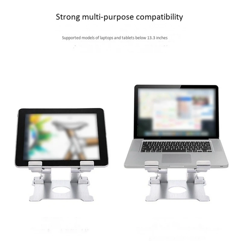 

Aluminum Alloy Bracket, Firm and Flexible, Easy to Carry, Compatible with Laptops and Tablets Below 13.3 Inches