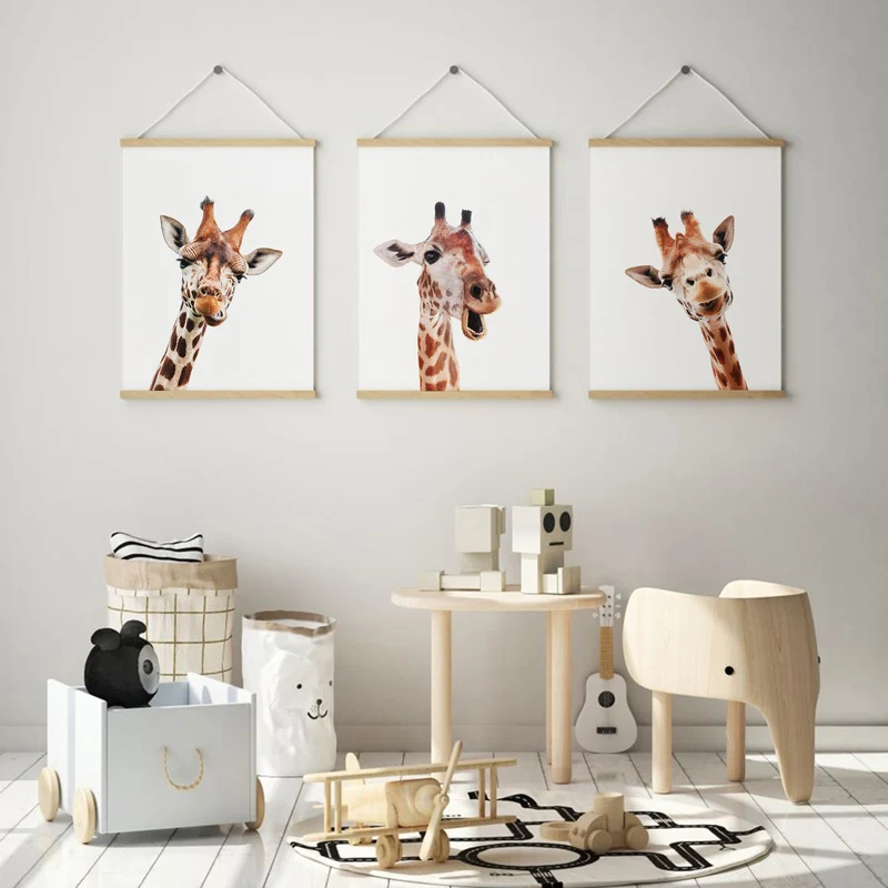 Милый Забавный Жираф картина на стену современные постеры с животными и принтами