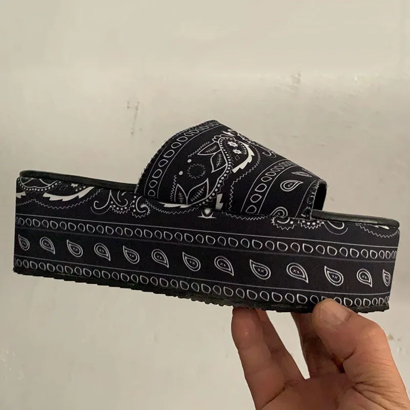 

Summer Ethnic Women Sandals Platform Thick Wedge Heel High Print Height Increasing Outdoor Beach Casual Shoes Ladies Female 2020
