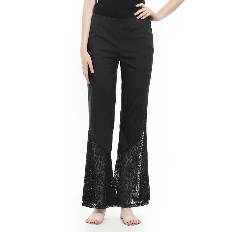 Женские широкие брюки кружевные Прошитые большие повседневные Pantalones De Mujer Calcas