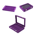 Органайзер SZanbana, 24 секции, 7 отделений, бархатный стеклянный держатель для колец, ювелирных изделий, чехол для сережек, браслетов