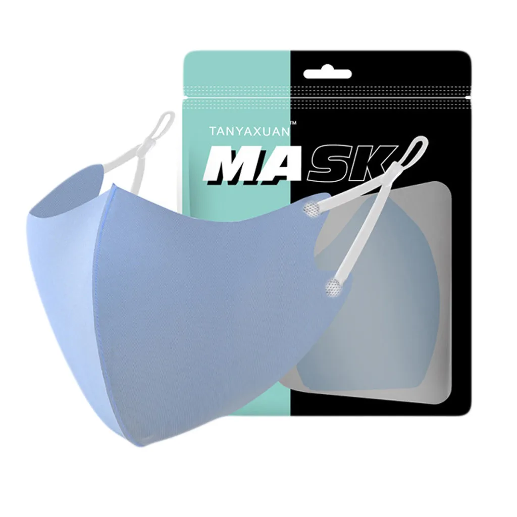 Летняя быстросохнущая однотонная Спортивная дышащая маска для лица взрослых 1