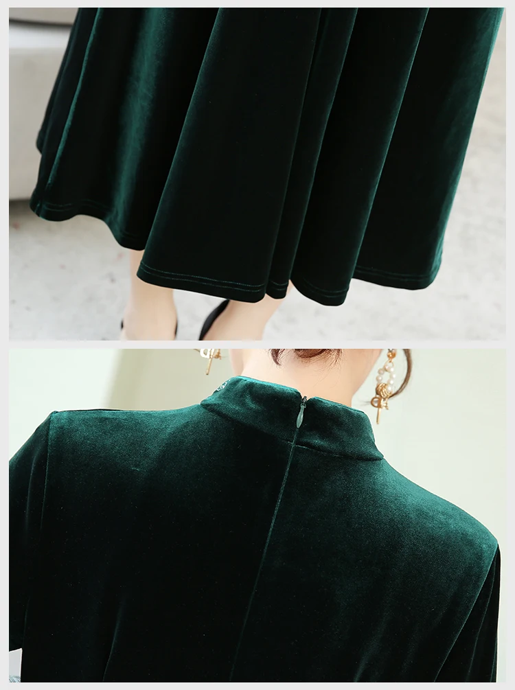 M-XXXXL vrouwen jurk; коллекция года; сезон осень-зима; китайский стиль; Национальный стиль; женский Улучшенный Чонсам; большие размеры