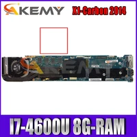 akemy 12298 2 laptop motherboard for lenovo thinkpad x1 carbon 2014 original mainboard 8g ram i7 4600u