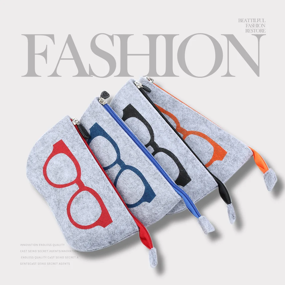 Футляр для очков унисекс на молнии модная фетровая сумка хранения кошелек