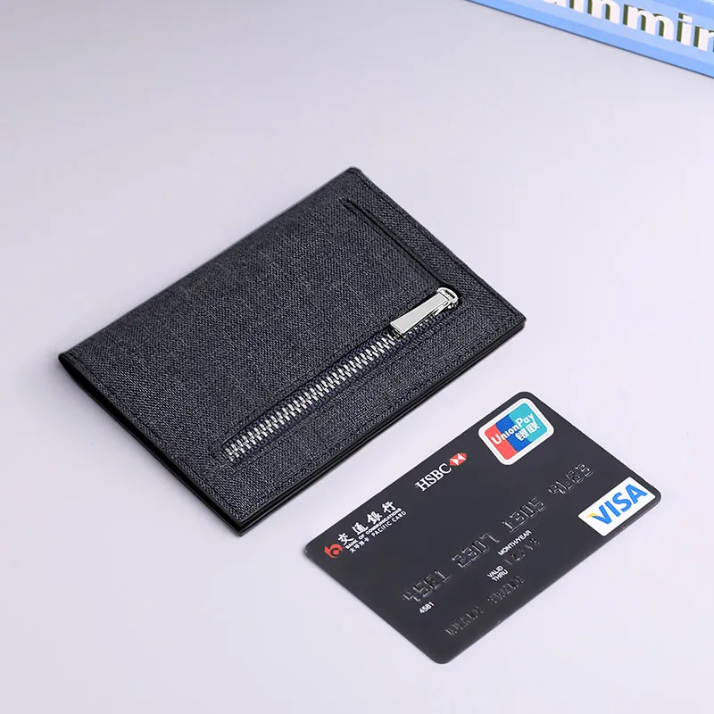 Тонкий мини-кошелек WILLIAMPOLO для мужчин и женщин кожаный джинсовый бумажник с